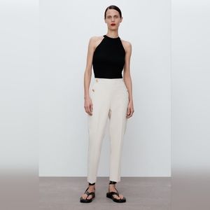 Buttoned Straight Leg Pants